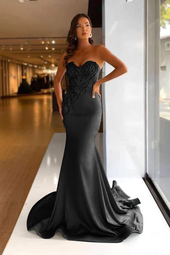 Pretty Long Prom Dress Mermaid Sweetheart With Beads