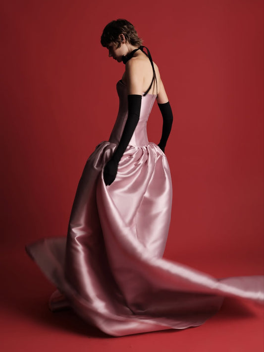 Sleeveless Sweetheart A Line Long Prom Dress With Gloves