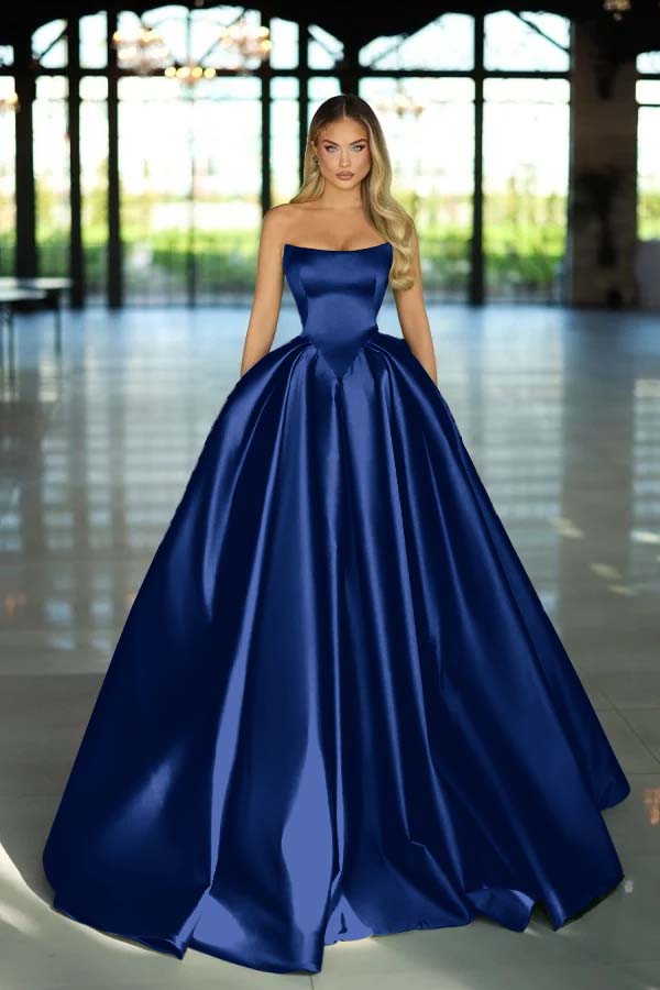 Green Strapless Long Prom Dress A-Line Sleeveless