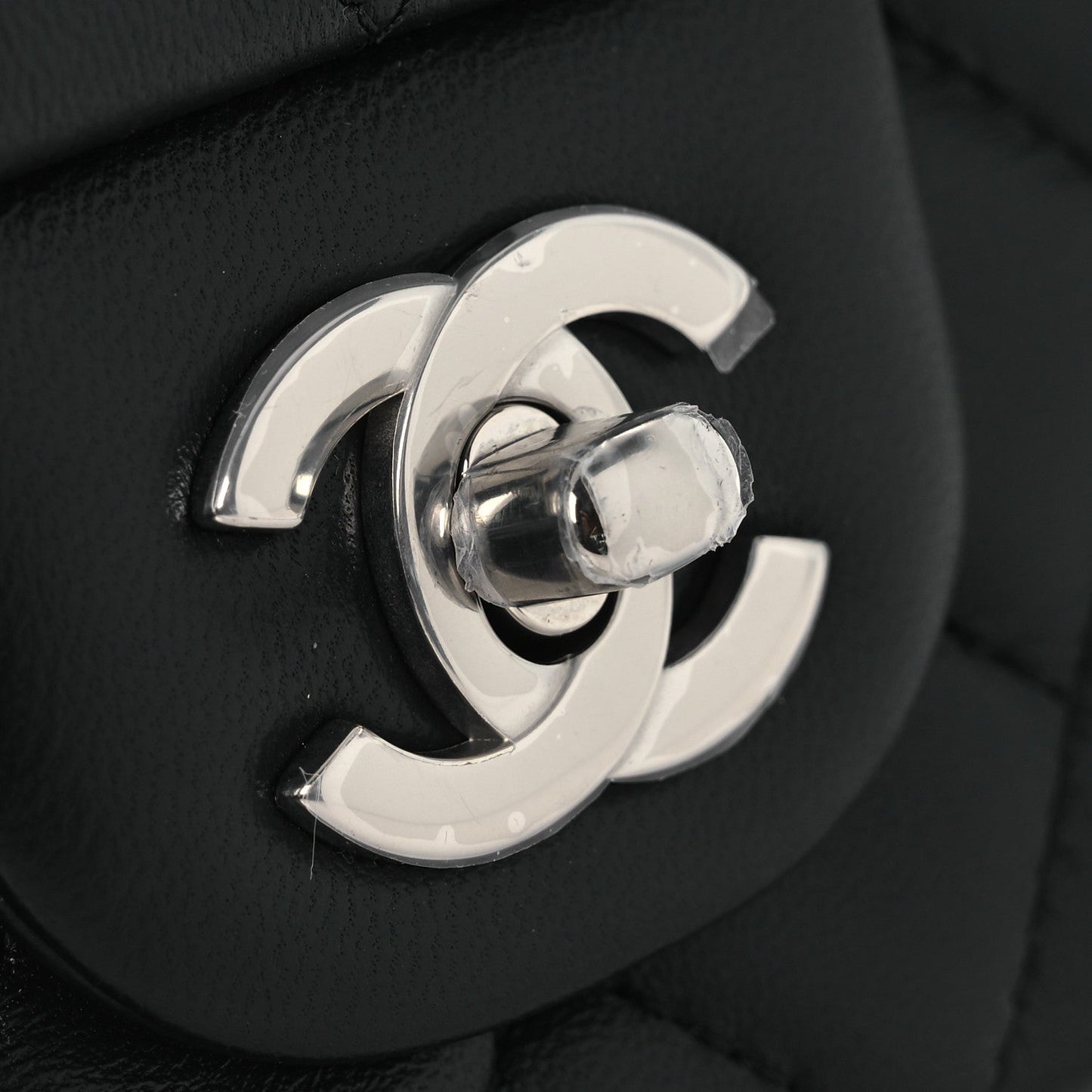 Lambskin Quilted Mini Rectangular Flap Black