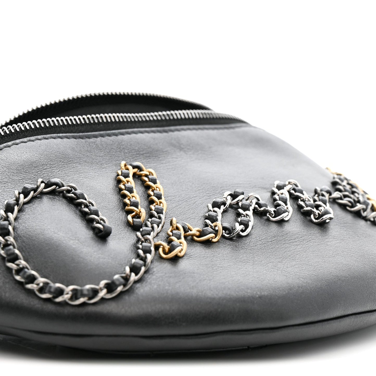 Calfskin Chain 20s Signe Waist Bag Black