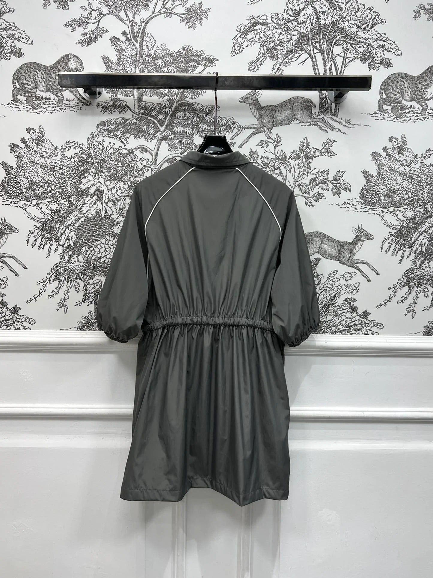 MIU 25S HOODED JACKET GREY IN NYLON 263119