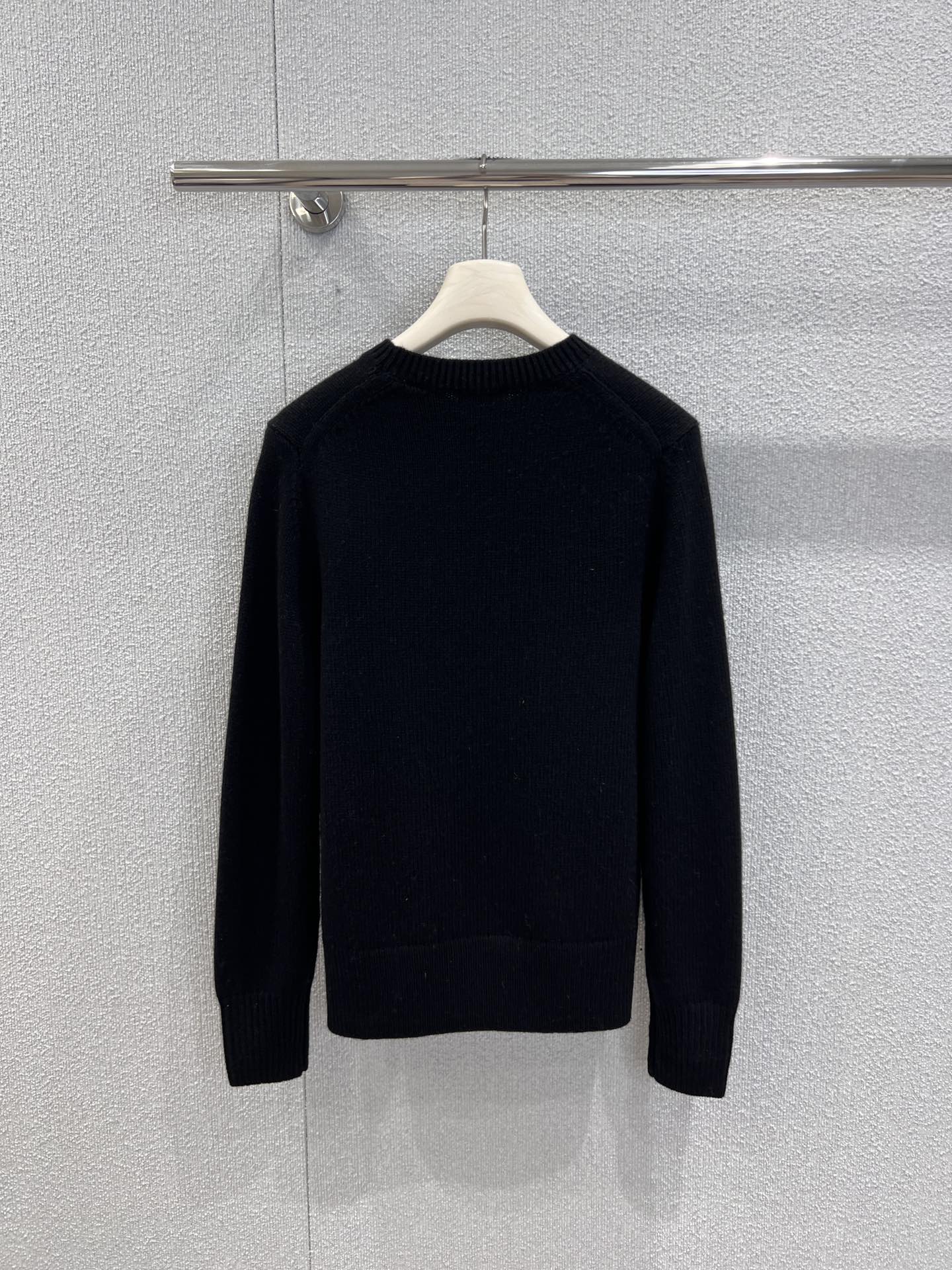 Burberry 25 Sweater Black White Wool Cashmere