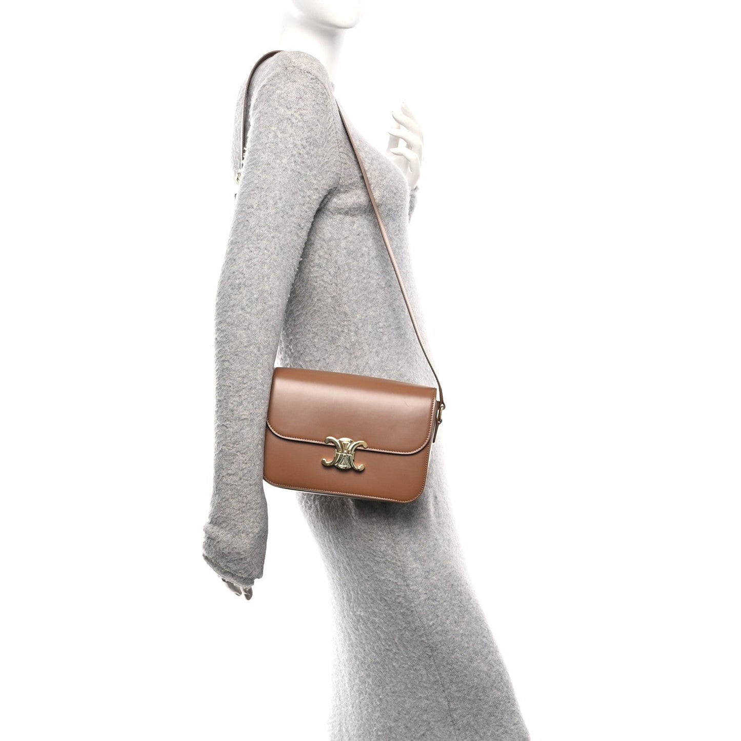 Shiny Calfskin Medium Triomphe Bronze