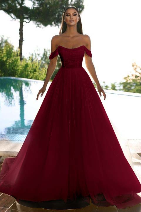 Sleeveless Strapless Off-Shoulders A-Line Sequins Prom Dress