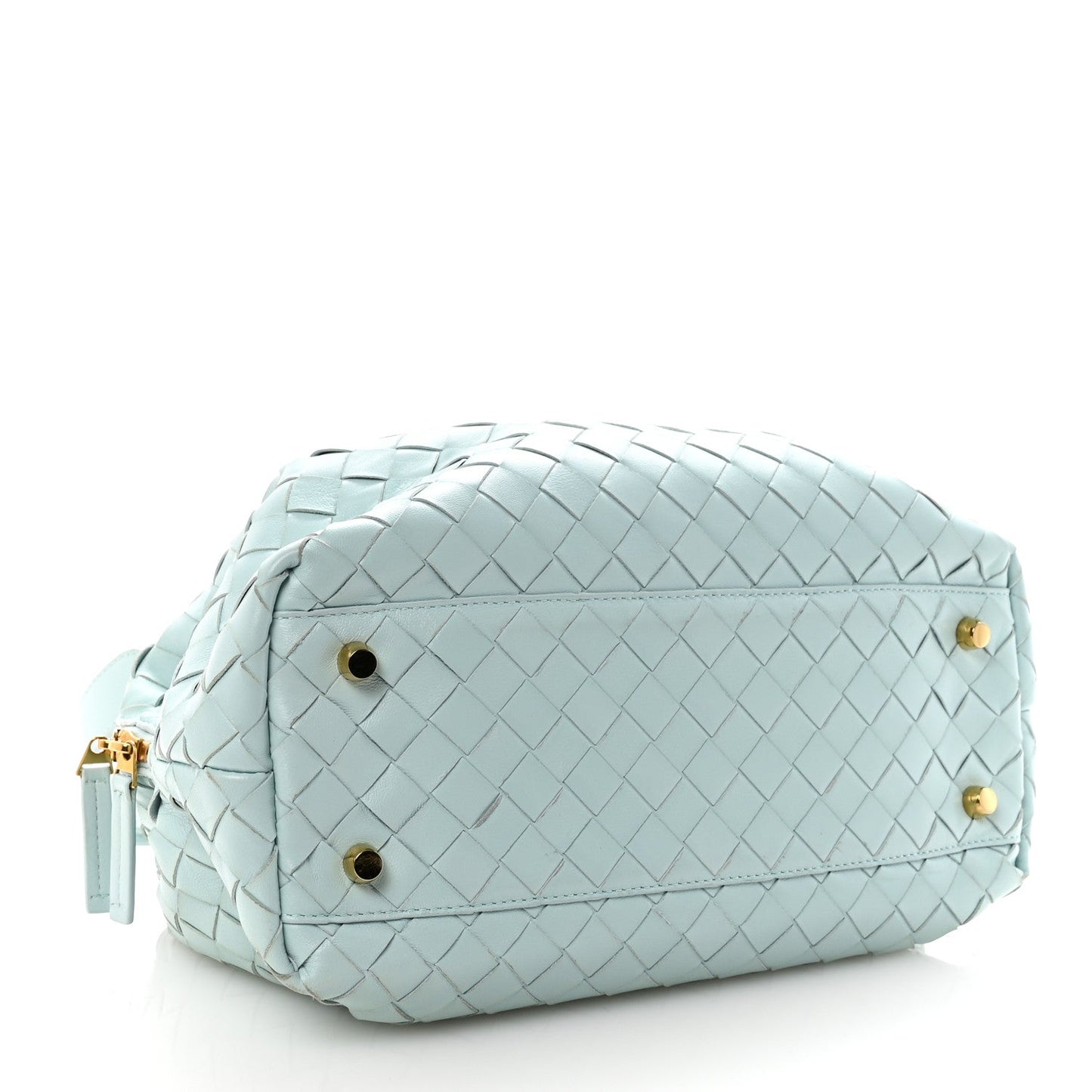 Nappa Intrecciato Bauletto Teal Washed