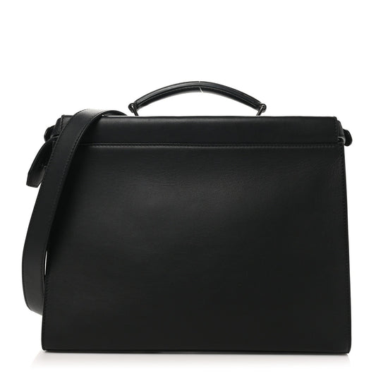 Vitello Grace Opaco Metal Monster Eyes Large Peekaboo Iconic Fit Satchel Black
