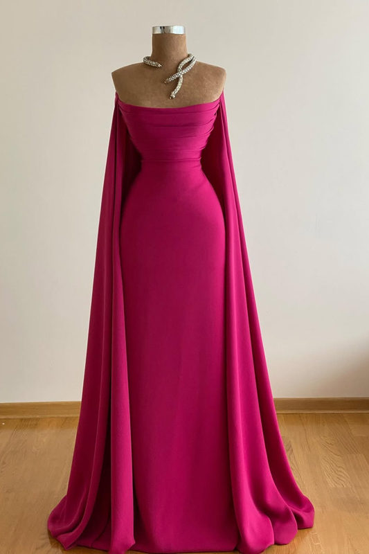 Fuchsia Sleeveless Strapless Square Mermaid Prom Dress