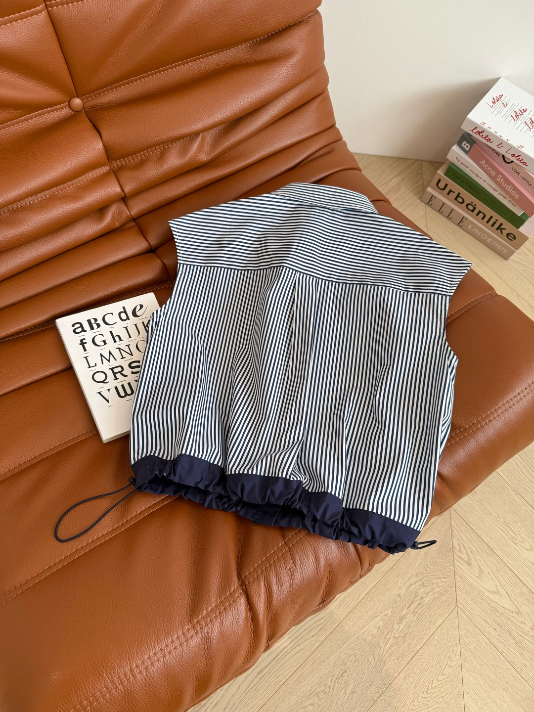 CC 25 Striped Shirt Navy Blue White Cotton