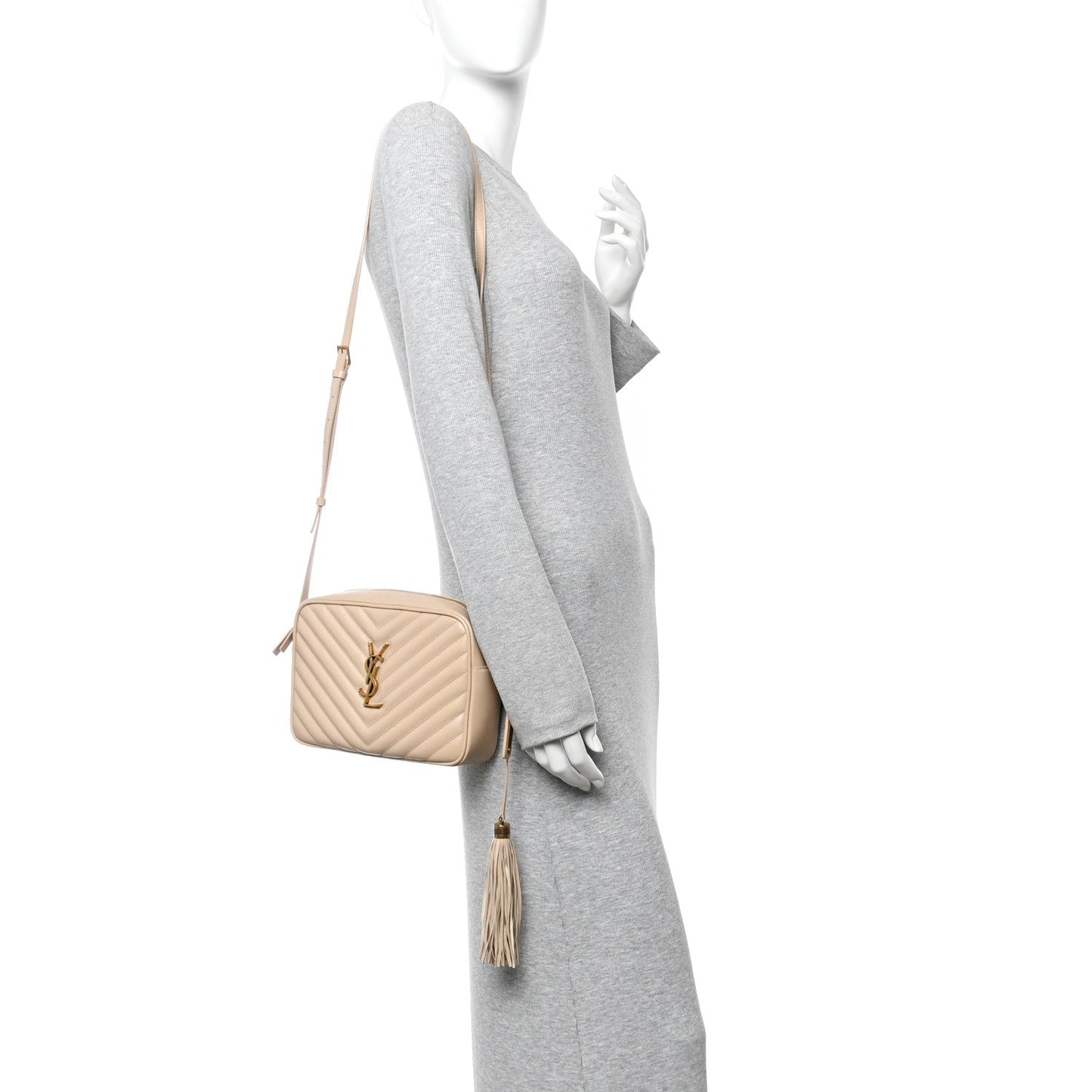 Calfskin Matelasse Monogram Lou Camera Bag Dark Beige