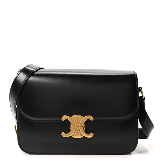 Shiny Calfskin Medium Triomphe Black
