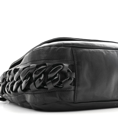 Calfskin Modern Chain Rhodoid Flap Black