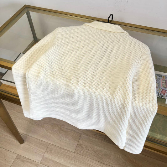 Gucci Rocheted Cardigan Cream Cotton 294121