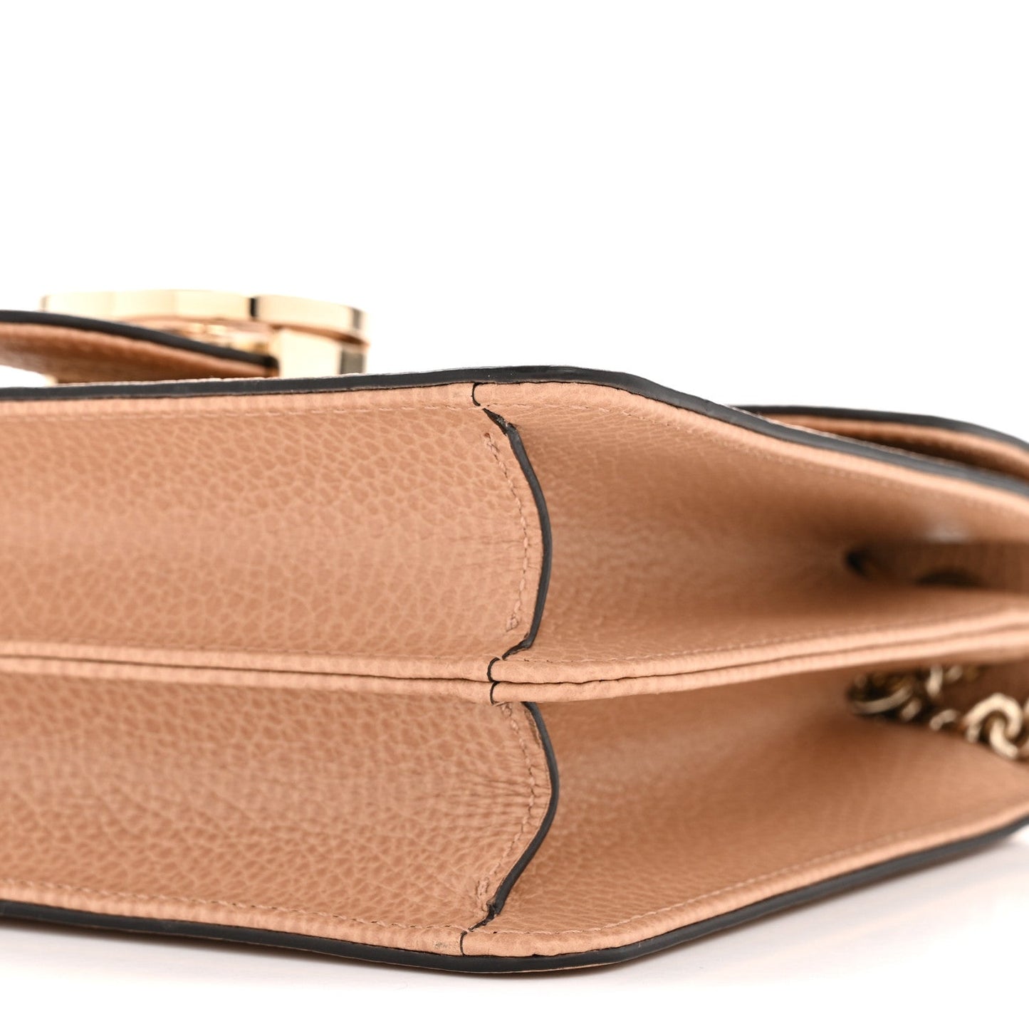 Dollar Calfskin Small Interlocking G Shoulder Bag Camelia