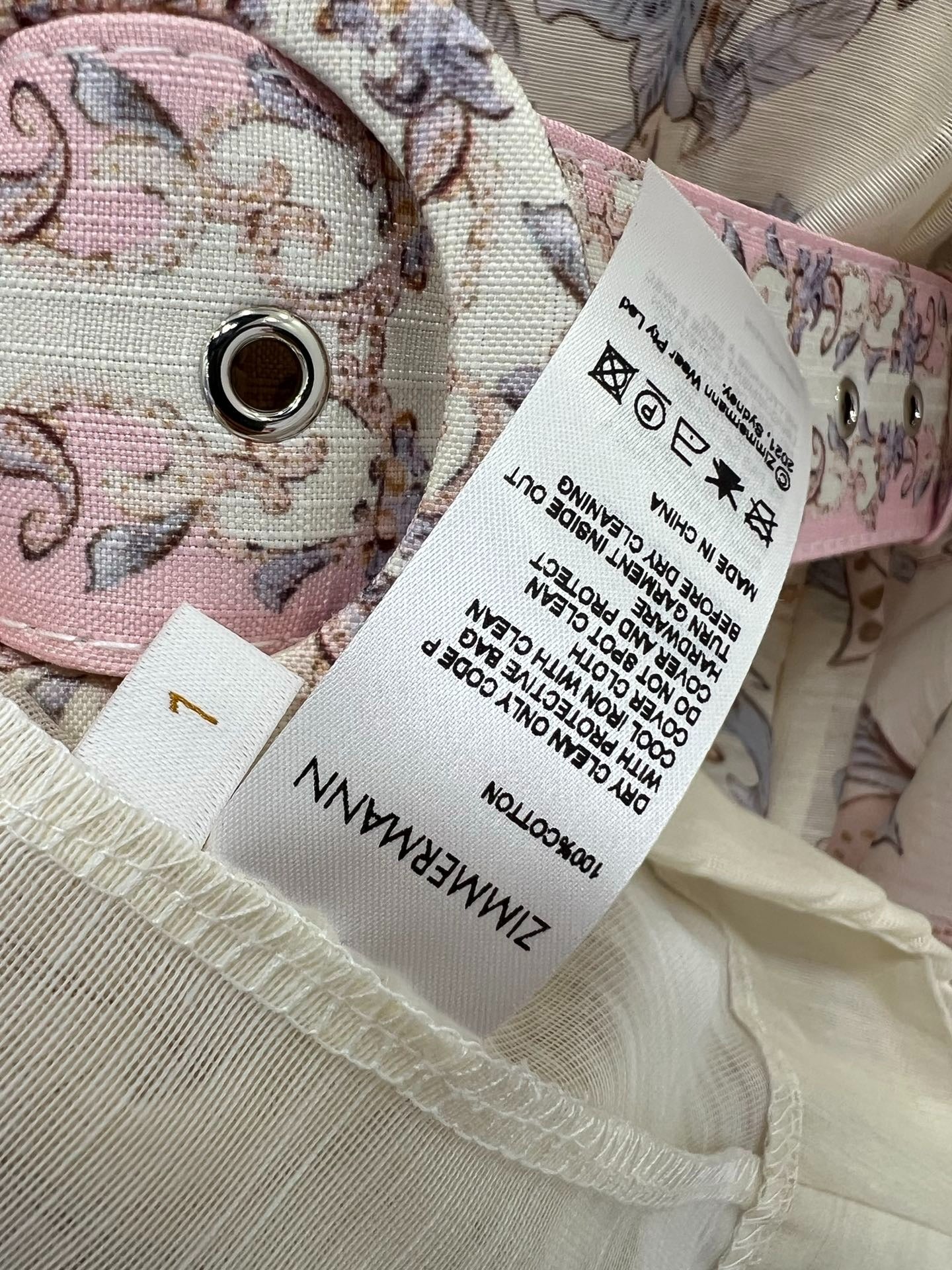 ZIMMERMANN SHORT DRESS WITH A STAND COLLAR 275114