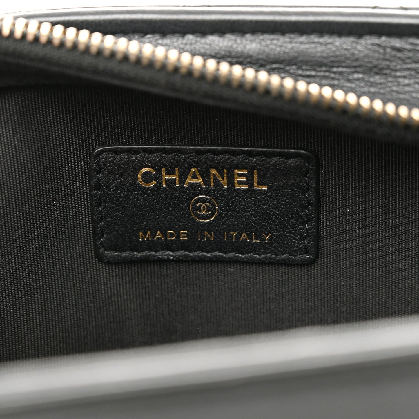 Lambskin Quilted Square Front Pocket Clutch With Chain Black