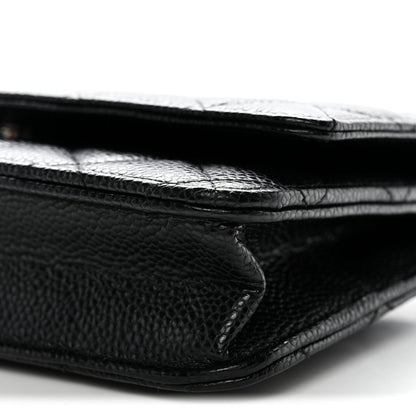 Caviar Quilted Wallet On Chain WOC Black