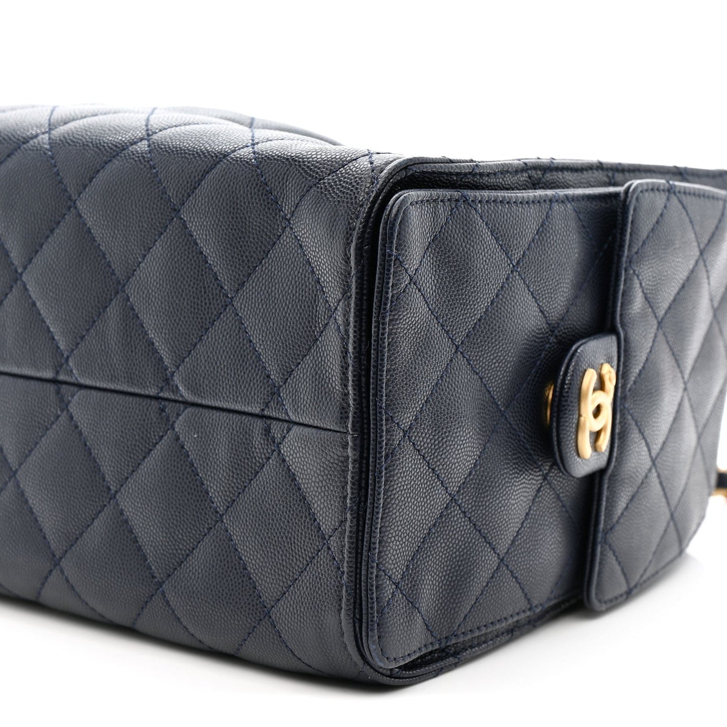 Caviar Quilted Small Chanel 25 Handbag Dark Navy
