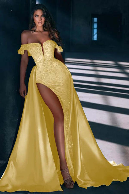 Blue Sweetheart Mermaid Prom Dress Sequins With Slit