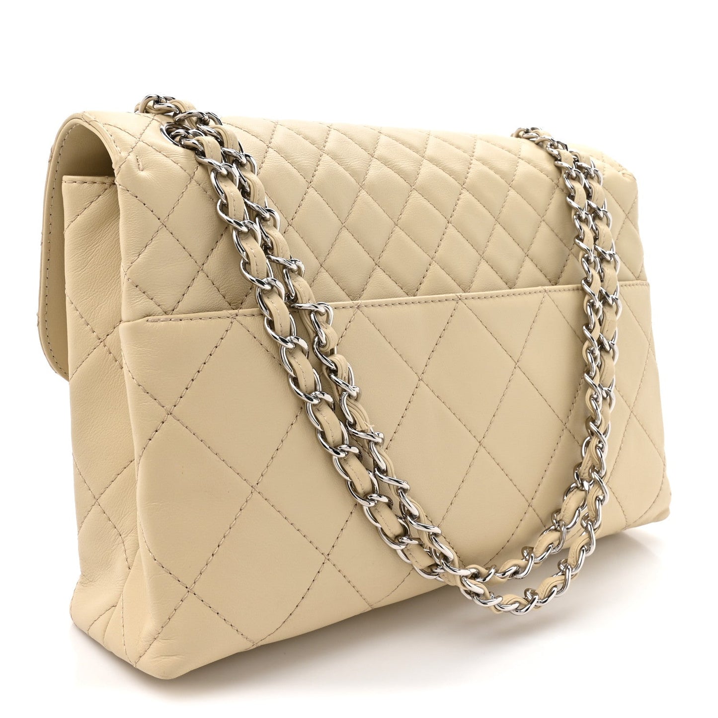 Calfskin Quilted In the Business Flap Bag Light Beige