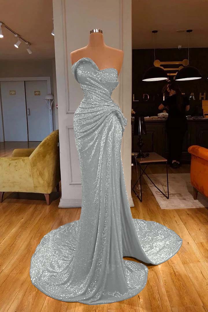 Sweetheart Mermaid Prom Dress Red With Sequins