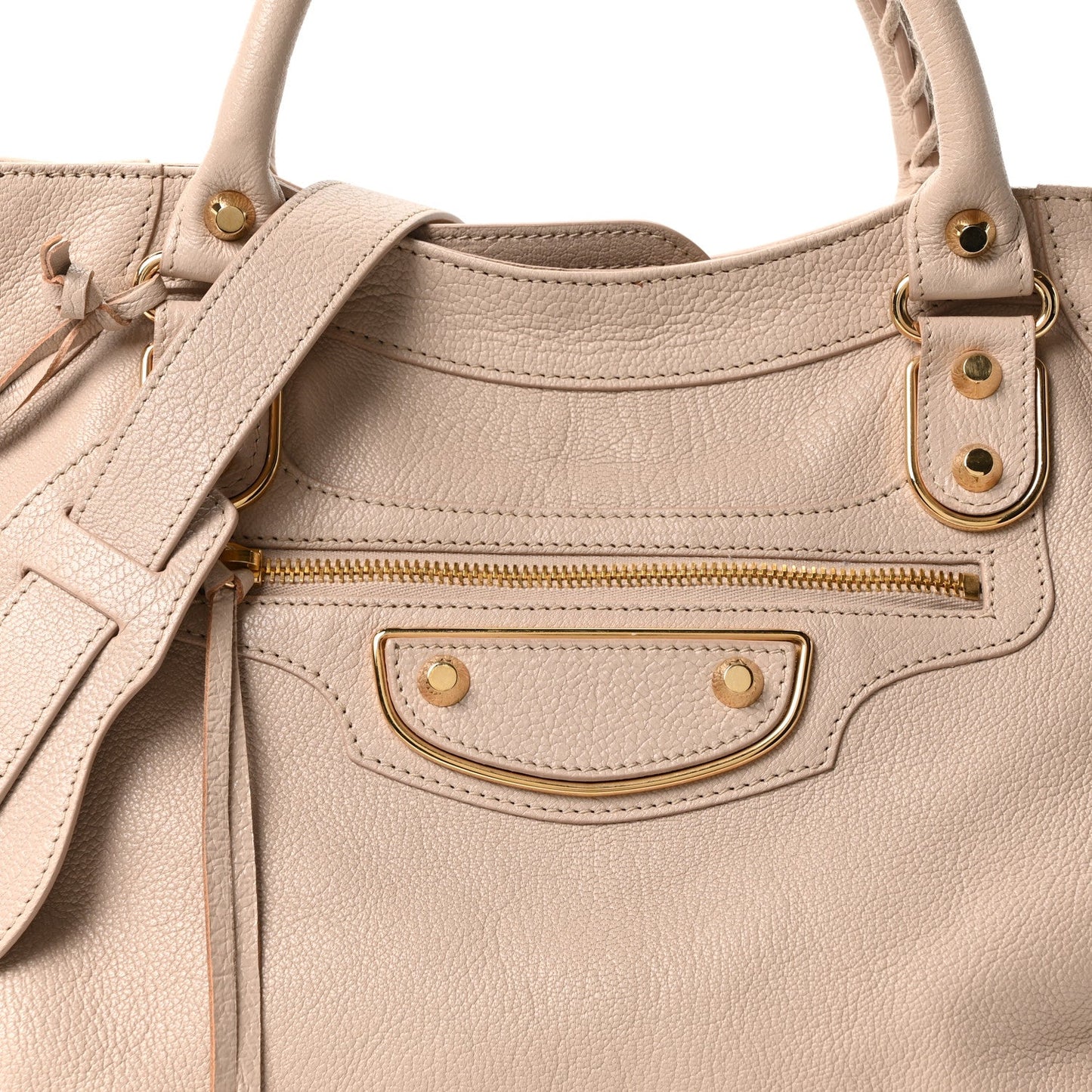 Chevre Gold Metallic Edge Hardware Velo Beige Praline