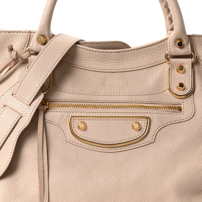 Chevre Gold Metallic Edge Hardware Velo Beige Praline