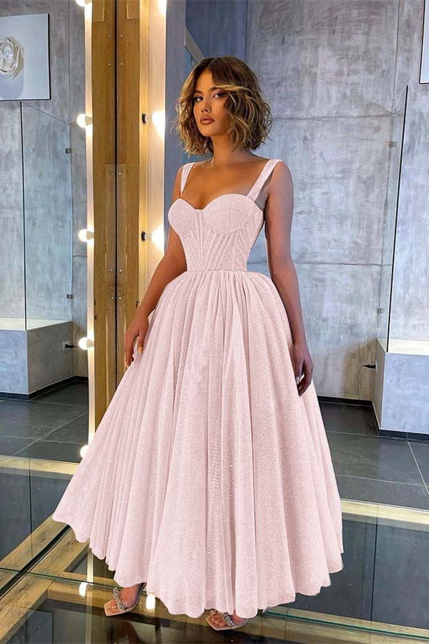 Glittering Straps Sweetheart Prom Dress