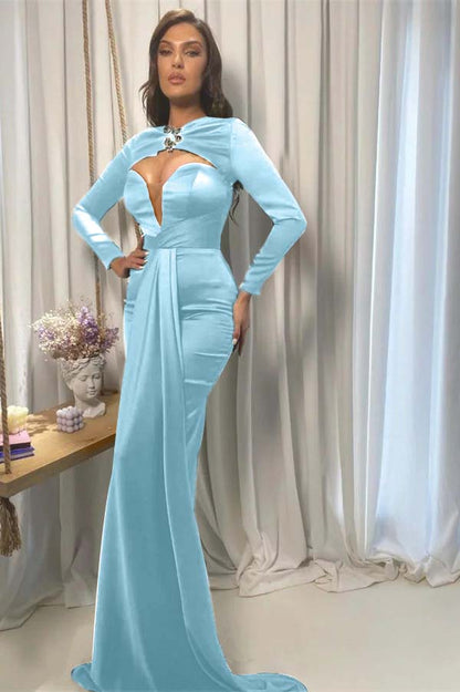 Sweetheart Mermaid Evening Dress Court With Cap Sleeves