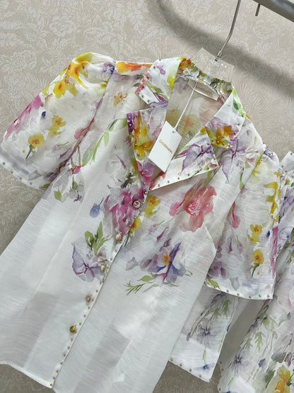 ZIMMERMANN SET OF SHORT-SLEEVE SHIRT AND TAILORED SHORTS 275122