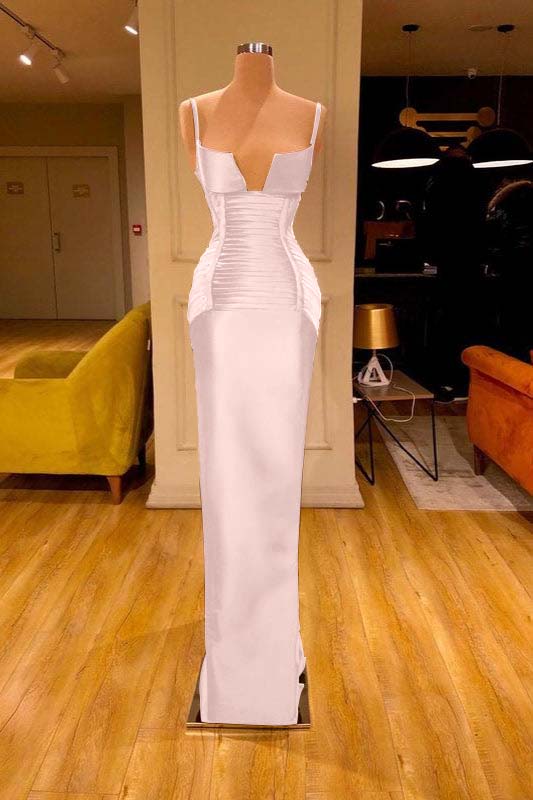 Burgundy V-Neck Spaghetti-Straps Mermaid Prom Dress