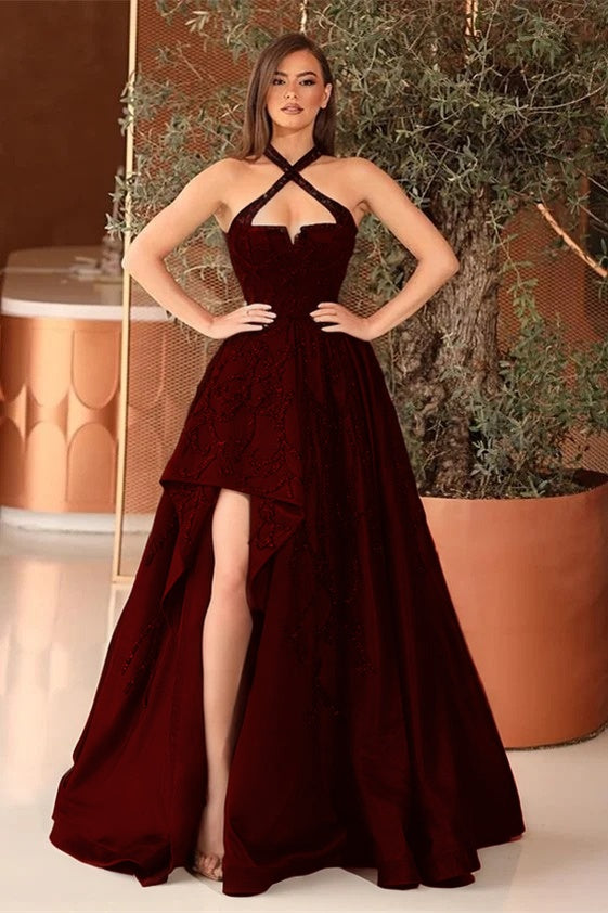 Black A Line Prom Dress With Appliques For Party
