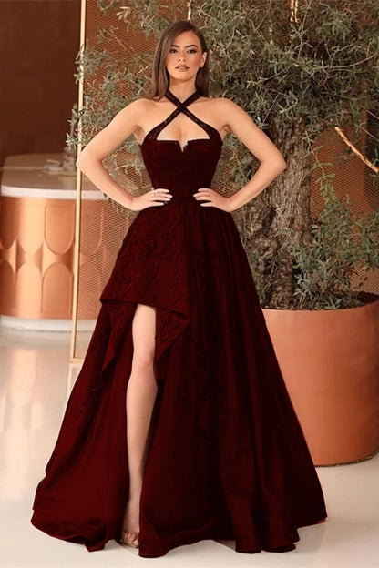 Black A Line Prom Dress With Appliques For Party