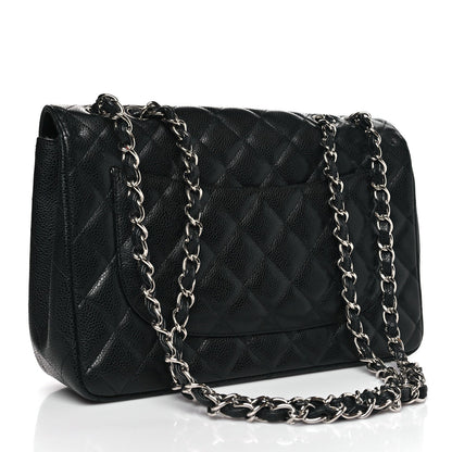Caviar Quilted Jumbo Single Flap Black