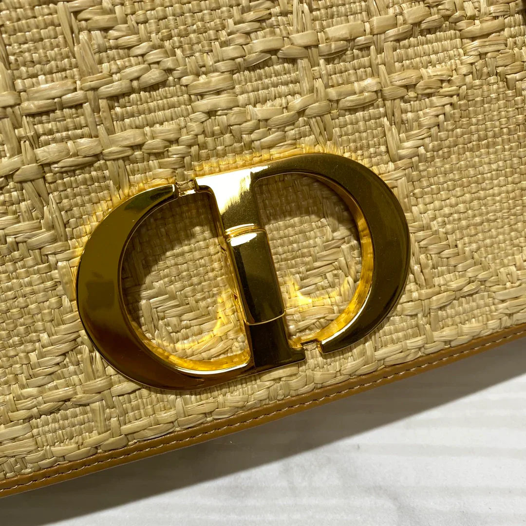 Dior Small Dior Caro Bag Natural Macrocannage Raffia 20x12x7 cm