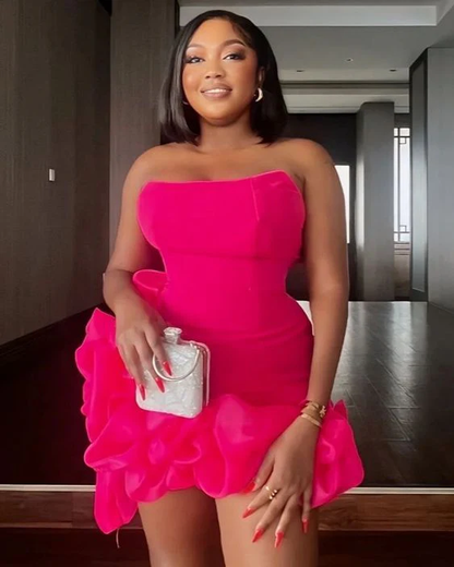 Sexy Hot Pink Short Party Dress Homecoming Dress SH1415