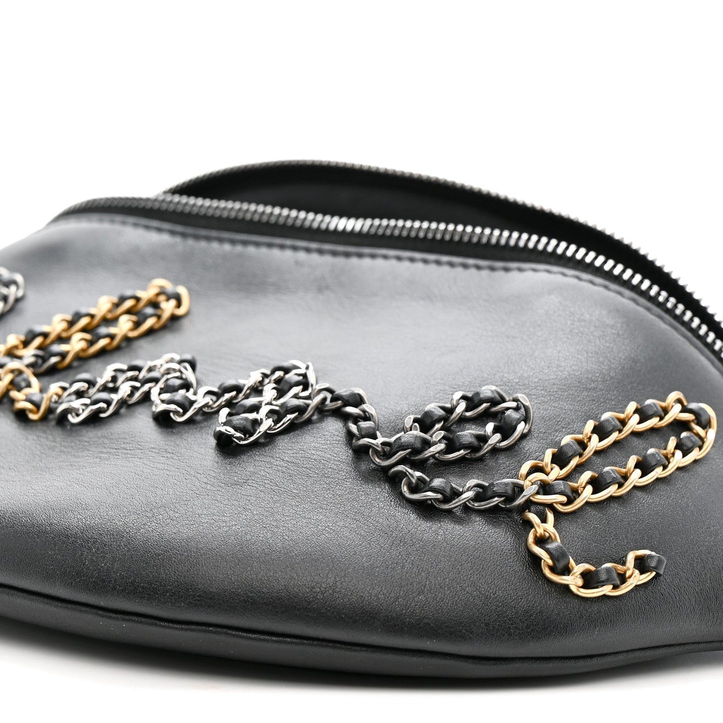 Calfskin Chain 20s Signe Waist Bag Black