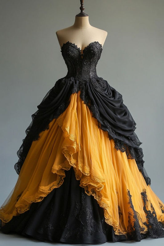 A-line sweetheart neck lace long prom dress, beautiful formal evening gown HZ1024