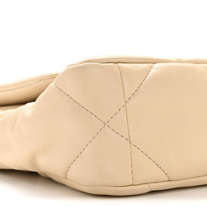 Lambskin Quilted Medium Chanel 19 Flap Beige