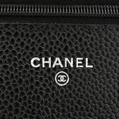 Caviar Quilted Wallet on Chain WOC Black
