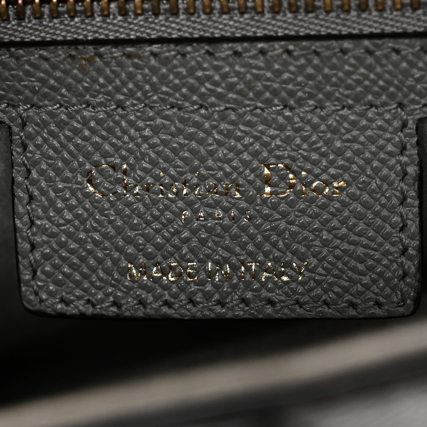 Grained Calfskin Saddle Bag Grey Stone