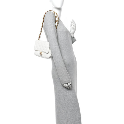 Lambskin Quilted Small CC Funky Town Flap White