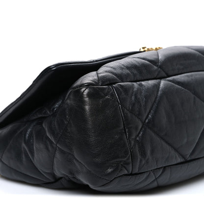 Shiny Goatskin Quilted Maxi Chanel 19 Flap Black