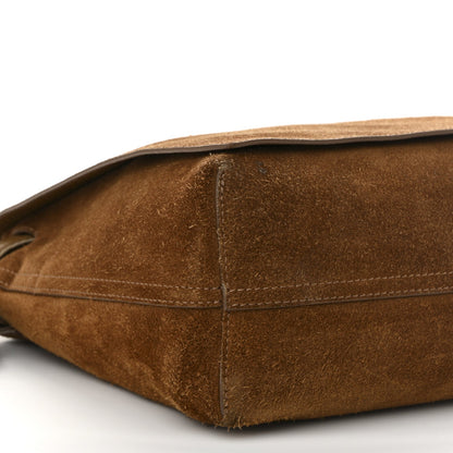 Suede Flamenco Satchel Tobacco