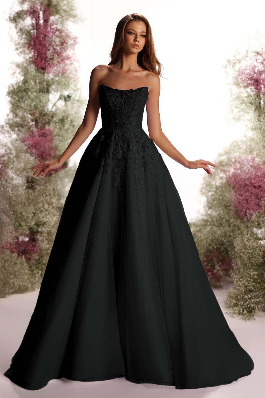 Beautiful Purple Tulle Sleeveless Strapless Applique A Line Prom Dress with Pleated