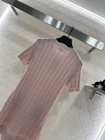 CHANEL KNIT CASHMERE SHORT SLEEVE DRESS STYLE 277
