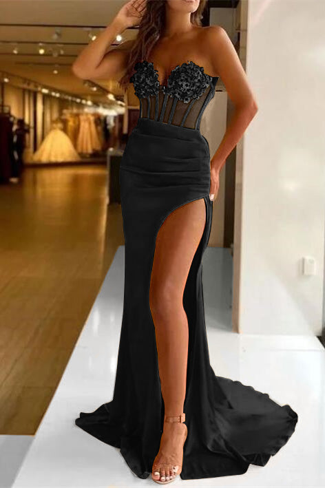 Mermaid Sequins Prom Dress Glorious With Slit Sleeveless Online