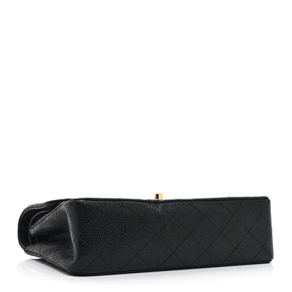 Caviar Quilted Small Double Flap Black
