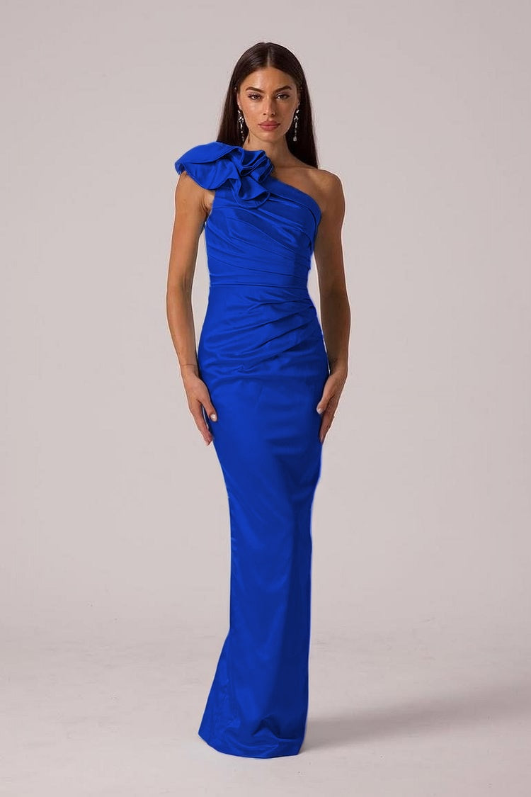 Elegant Sleeveless Mermaid One Shoulder Long Prom Dress