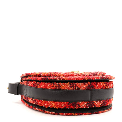 Tweed Check Medium Rocking Horse Crossbody Red Black